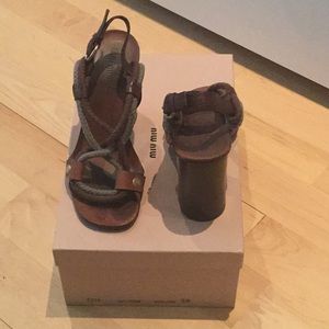 Miu Miu leather rope high Heels